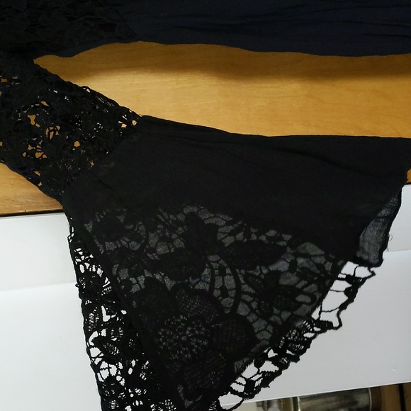 Boho black lace knee length dress - Picture 2 of 8